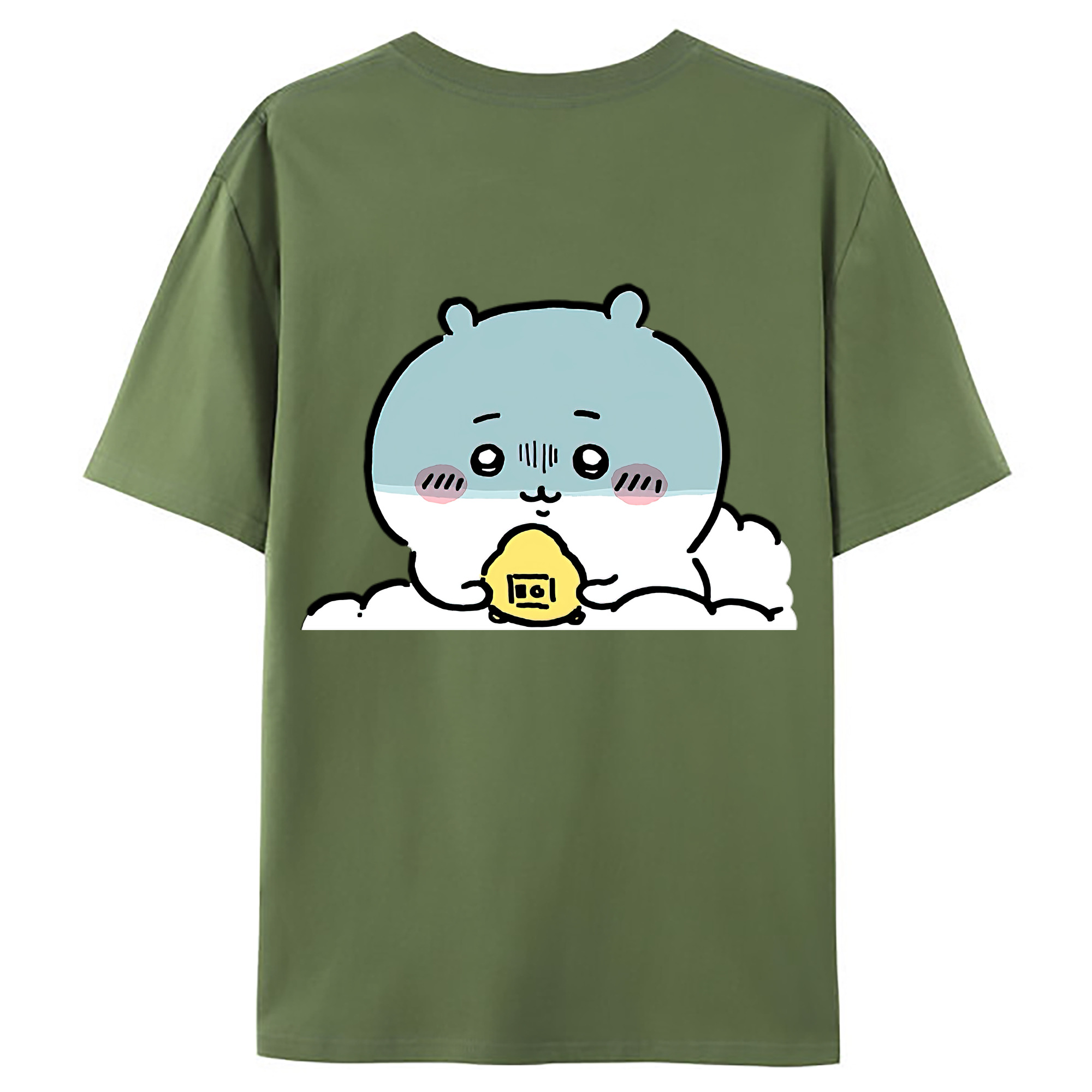 （画像用） ちいかわ ちいかわ Chii-kawa chiikawa 綿100％ メンズ半袖Tシャツ（バックプリント） 通気性